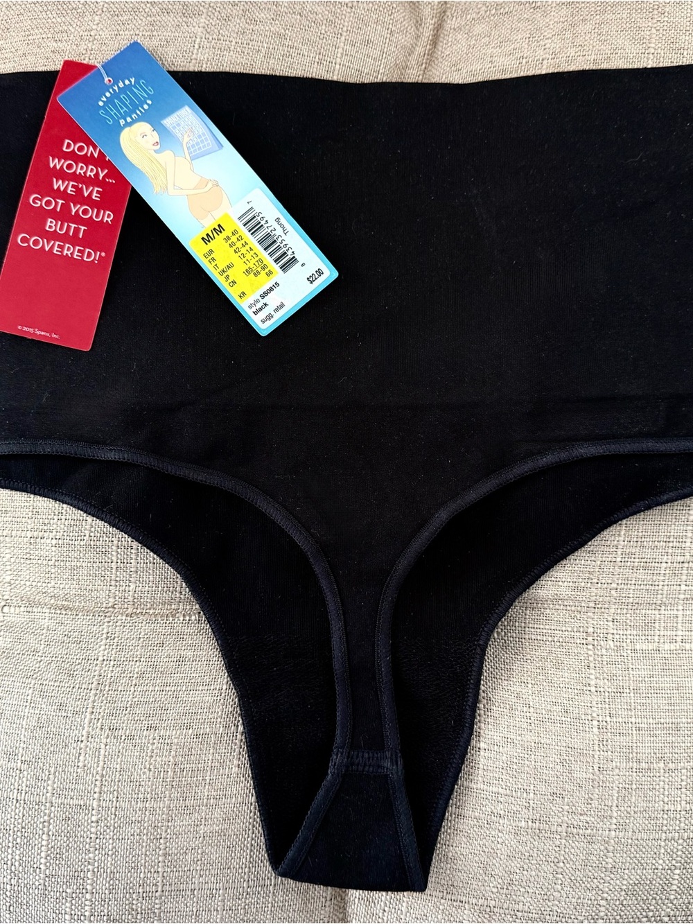SPANX Every Day  High-Waist Thong Panty - Black